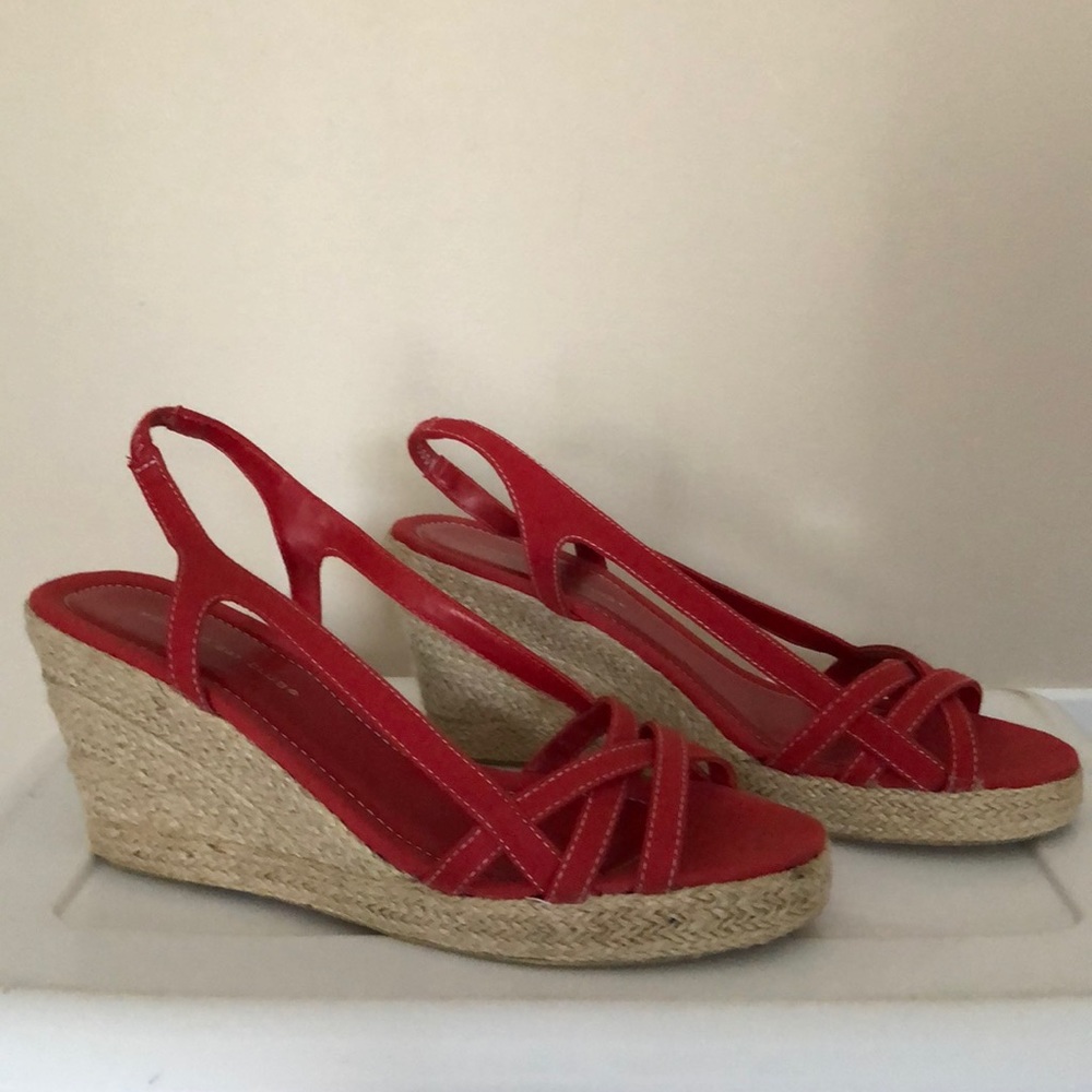 Red espadrille wedges